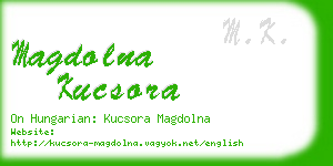magdolna kucsora business card